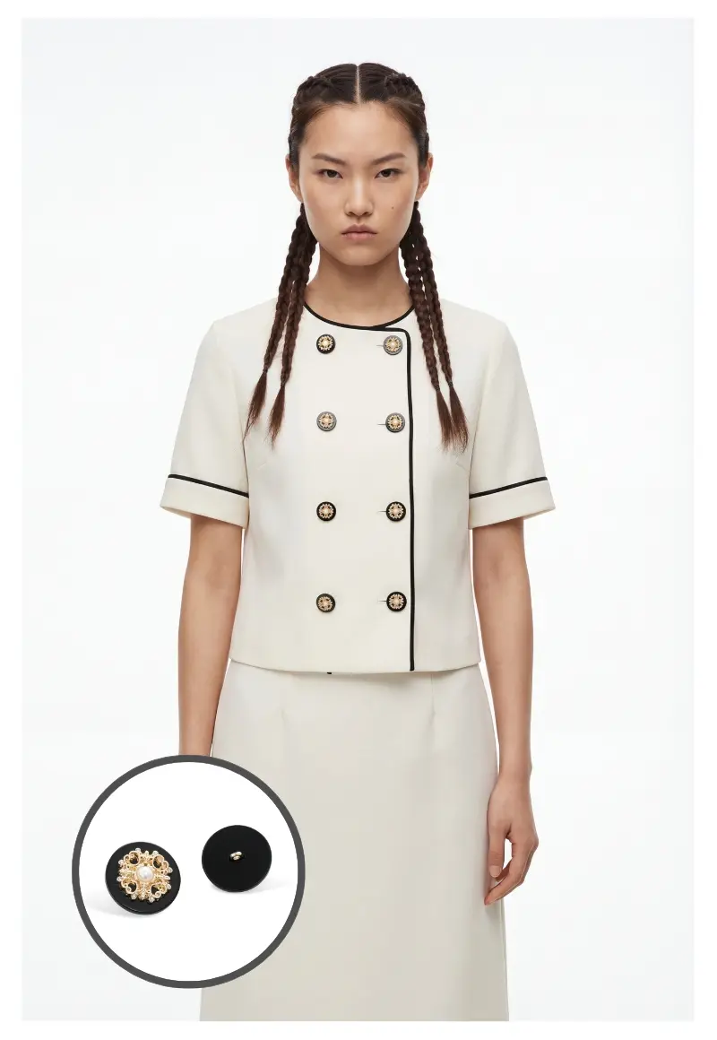 Gold Black Enamel Shank Buttons