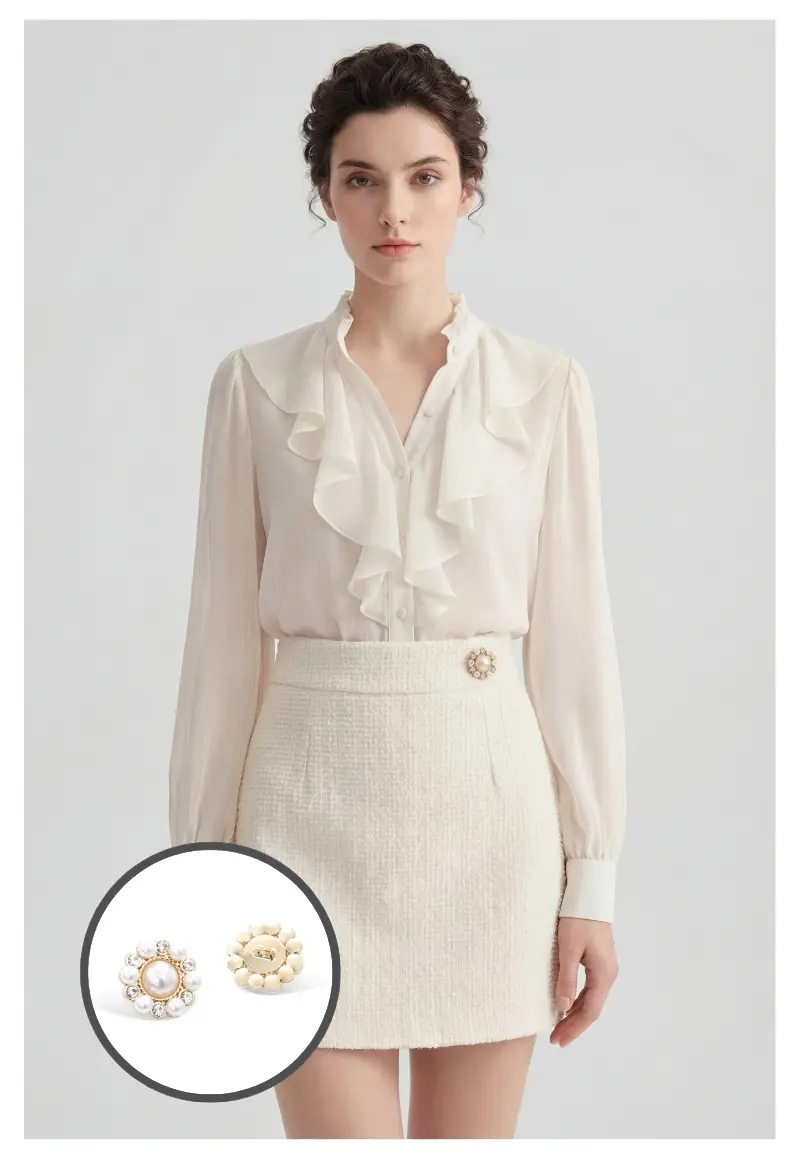 Pearl Floral Shank Button