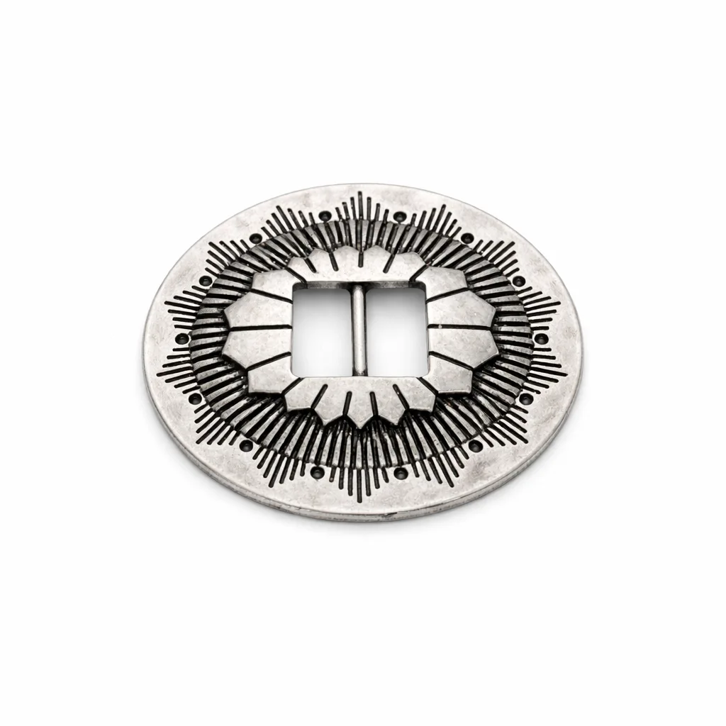 Antique Silver Oval Belt Buckle