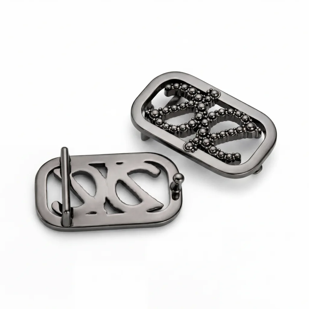 Black Metal Buckle With Bead