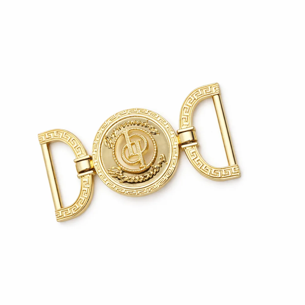 Gold Circular Logo Buckle