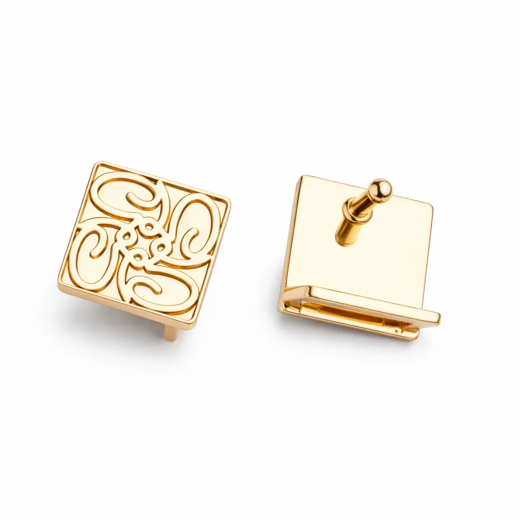 Gold Square Engraved Buckle