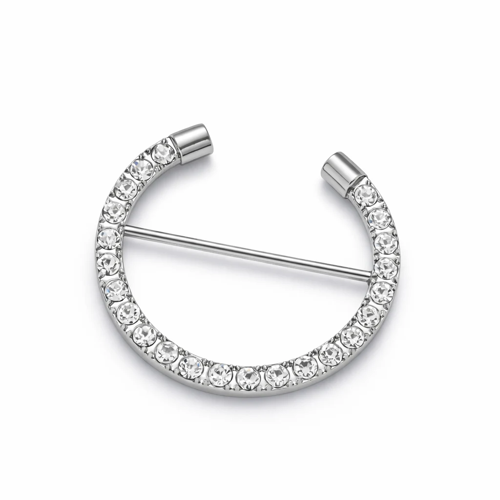 Rhinestones Curve Buckle